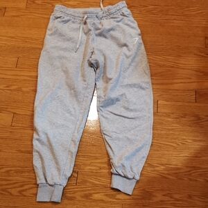 Light Heather Gray Relaxed Fit Sweatpants with Elastic Cuffs